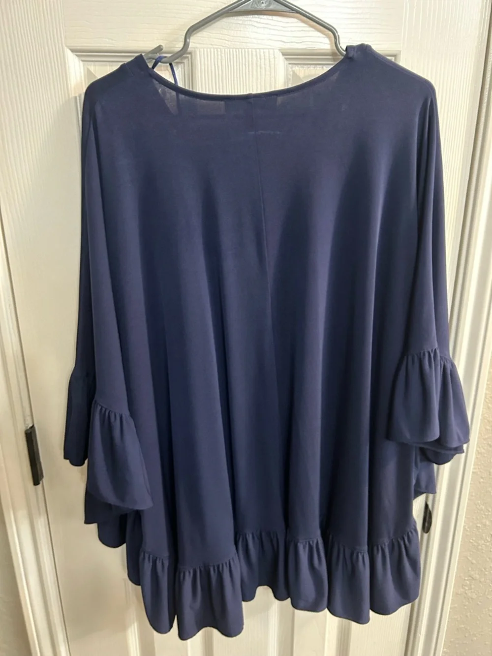 Michael Michael Kors Chain Lace-Up Caftan Top Size 2X Color True Navy - Picture 3 of 5